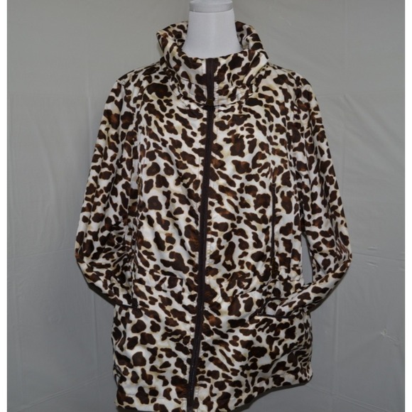 Jones New York Jackets & Blazers - Jones New York Signature Women Leopard Wind Breaker Size 1X